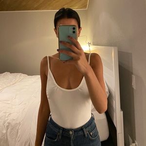 Low back White body suite from Tiger Mist